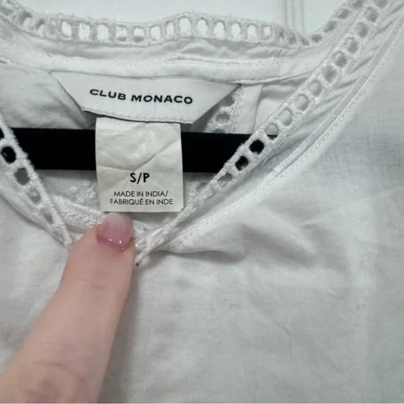 Club Monaco White Eyelet Tee - Picture 5 of 10